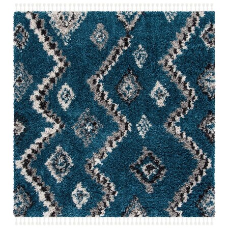 Safavieh 6 ft. 7 in. x 6 ft. 7 in. Morocco Power Loomed Square Area Rug Blue & Grey MRC987M-7SQ